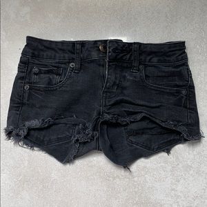 Black jean shorts